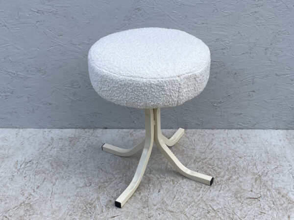 Mid Century Stool With Boucle Seat - Image 5