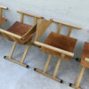 A Set Of 6, 1980's David Colwell, C2 Folding, Directors Chairs, Steam Bent Ash And Tan Leather - Image 3