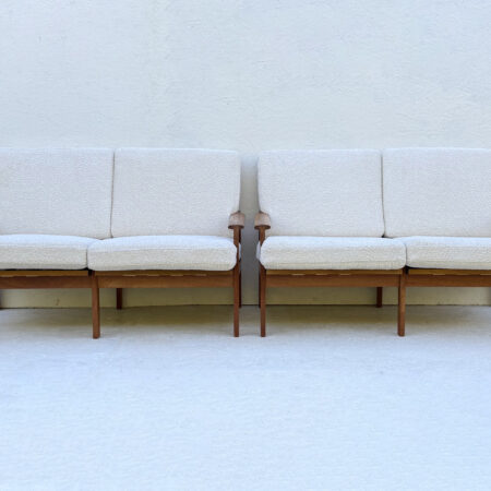 A Pair Of Danish Capella Two Seater Sofas By Illum Wikkelso For Niels Eilerson