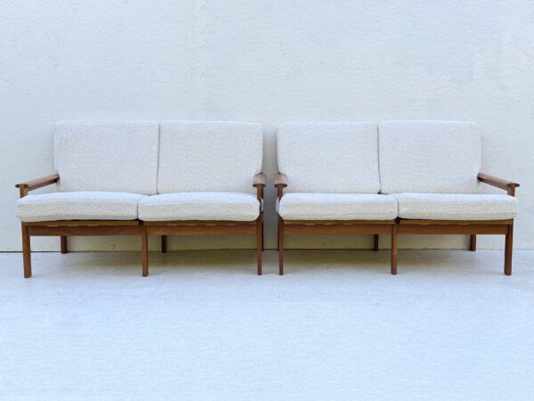 A Pair Of Danish Capella Two Seater Sofas By Illum Wikkelso For Niels Eilerson