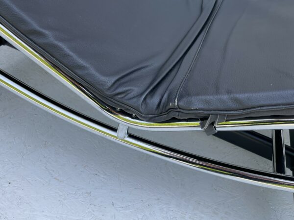 Mid Century Modern Le Corbusier Lc4 Style, Italian, Black Leather Chaise Longue Daybed - Image 10