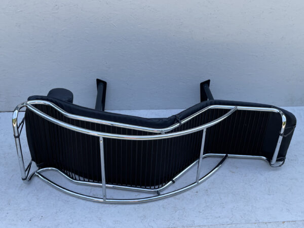 Mid Century Modern Le Corbusier Lc4 Style, Italian, Black Leather Chaise Longue Daybed - Image 12