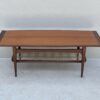 Mid Century Dutch Two Tier Teak And Rattan Coffee Table - Image 2
