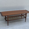 Mid Century Dutch Two Tier Teak And Rattan Coffee Table - Image 4