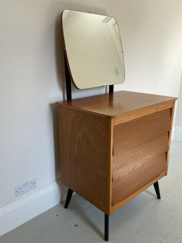 Small Mid Century 'Beehive' Dresser/Chest Of Drawers With Mirror - Image 2