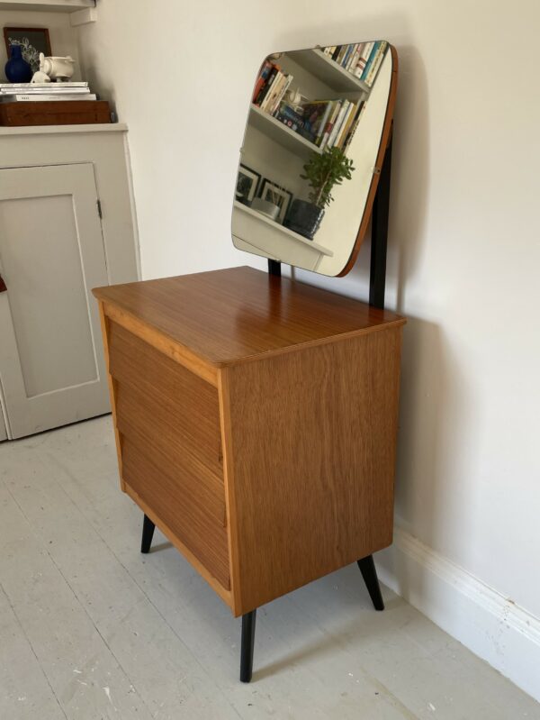 Small Mid Century 'Beehive' Dresser/Chest Of Drawers With Mirror - Image 4