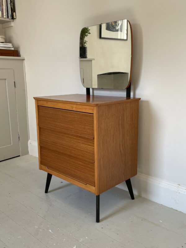 Small Mid Century 'Beehive' Dresser/Chest Of Drawers With Mirror - Image 5
