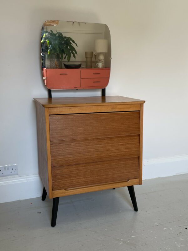 Small Mid Century 'Beehive' Dresser/Chest Of Drawers With Mirror - Image 8