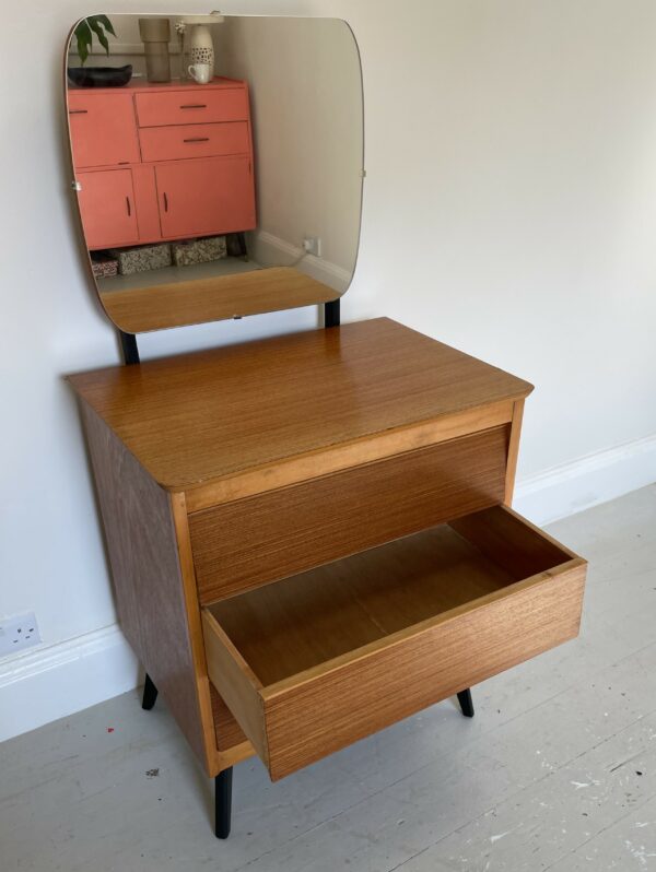 Small Mid Century 'Beehive' Dresser/Chest Of Drawers With Mirror - Image 11