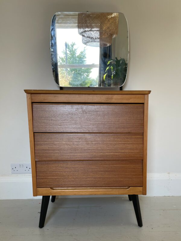 Small Mid Century 'Beehive' Dresser/Chest Of Drawers With Mirror - Image 13