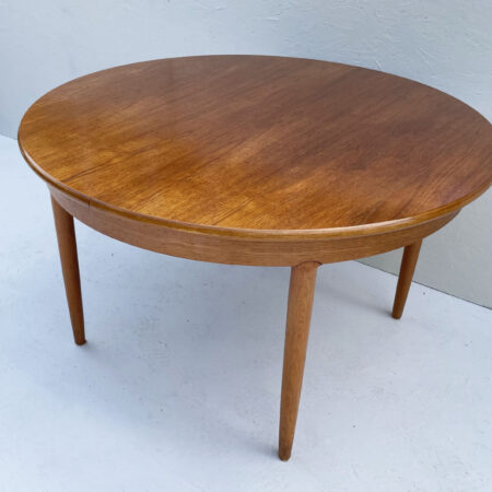 Round, Extendable, Mid Century Teak Dining Table