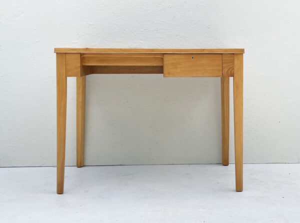 Compact Mid Century Desk With Leatherette Tabletop. - Image 9