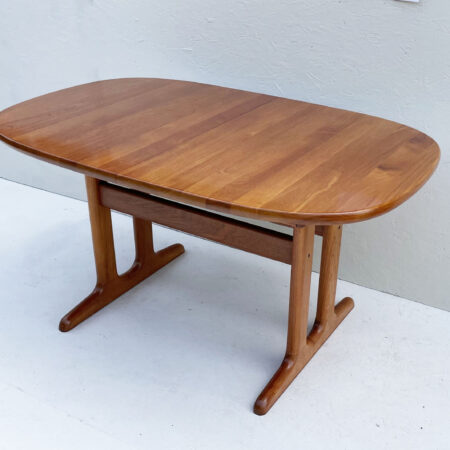 Mid Century Danish, Solid Teak, Extendable Dining Table By Glostrup Mobelfabrik