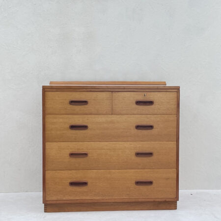 Vintage Mid Century Teak Chest Of Drawers With Removable Mirror