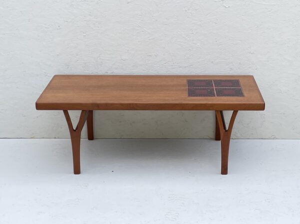 Large Danish Teak And Tile Mid Century Coffee Table By Trioh