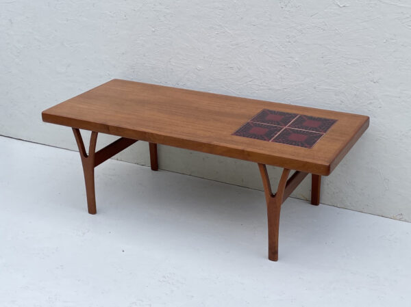 Large Danish Teak And Tile Mid Century Coffee Table By Trioh - Image 3