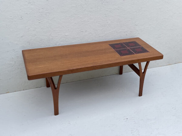 Large Danish Teak And Tile Mid Century Coffee Table By Trioh - Image 4