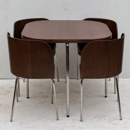 Vintage Ikea (1990's) Mid Century Style Space Saving Diningtable And Chair Set