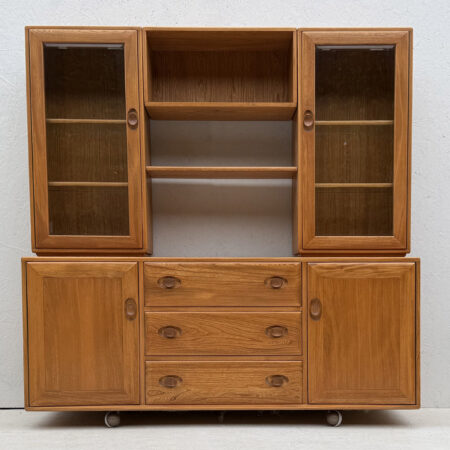 Vintage Ercol Windsor Modular Sideboard With Display Cabinets