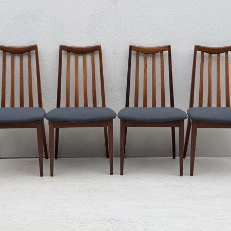 Mid Century Teak And Fabric Dining Chairs By Leslie Dandy For G Plan, 1960s, Set Of 4