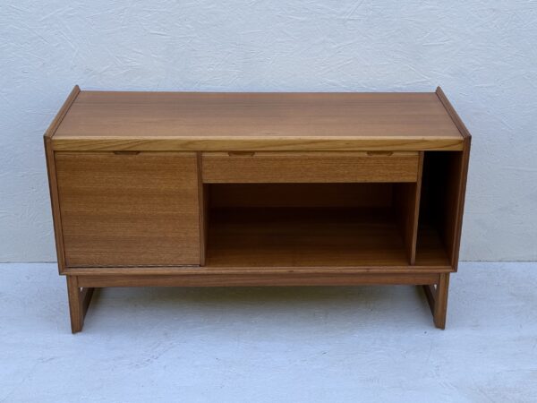 Small Mid Century Teak Media Sideboard - Image 2
