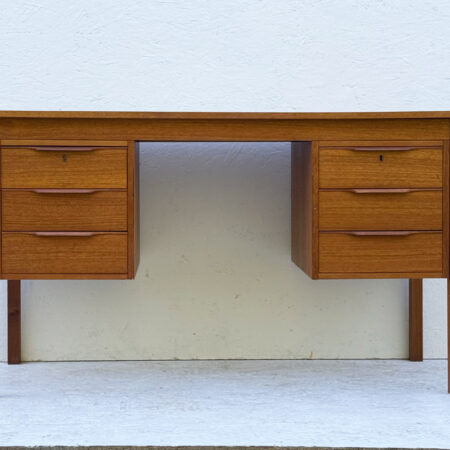 Mid Century Danish, Teak Desk By Bent Silberg