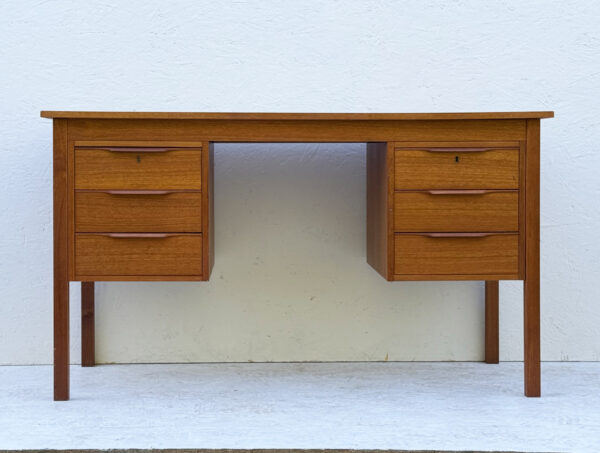 Mid Century Danish, Teak Desk By Bent Silberg