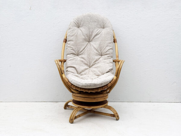 Vintage 1960's/1970's Mid Century Bamboo And Cane Rocking Lounge Chair