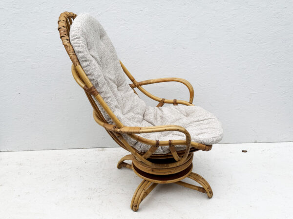 Vintage 1960's/1970's Mid Century Bamboo And Cane Rocking Lounge Chair - Image 4