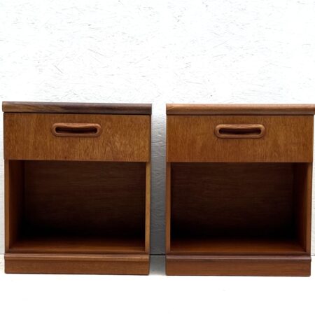 Pair Of Mid Century Teak Bedside Cabinets