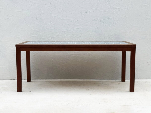 Mid Century, Blue Tile And Teak Coffee Table - Image 2