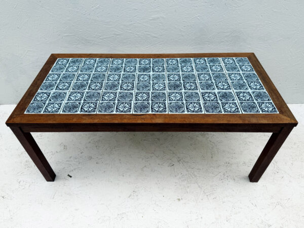 Mid Century, Blue Tile And Teak Coffee Table - Image 4