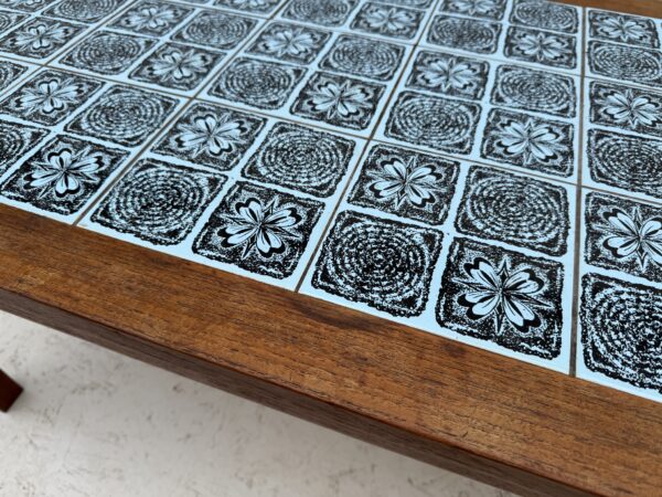 Mid Century, Blue Tile And Teak Coffee Table - Image 6