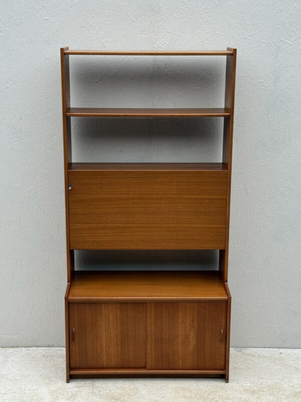 Mid Century, Freestanding Teak Drinks Cabinet With Open Back Shelving - Image 2